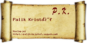Palik Kristóf névjegykártya